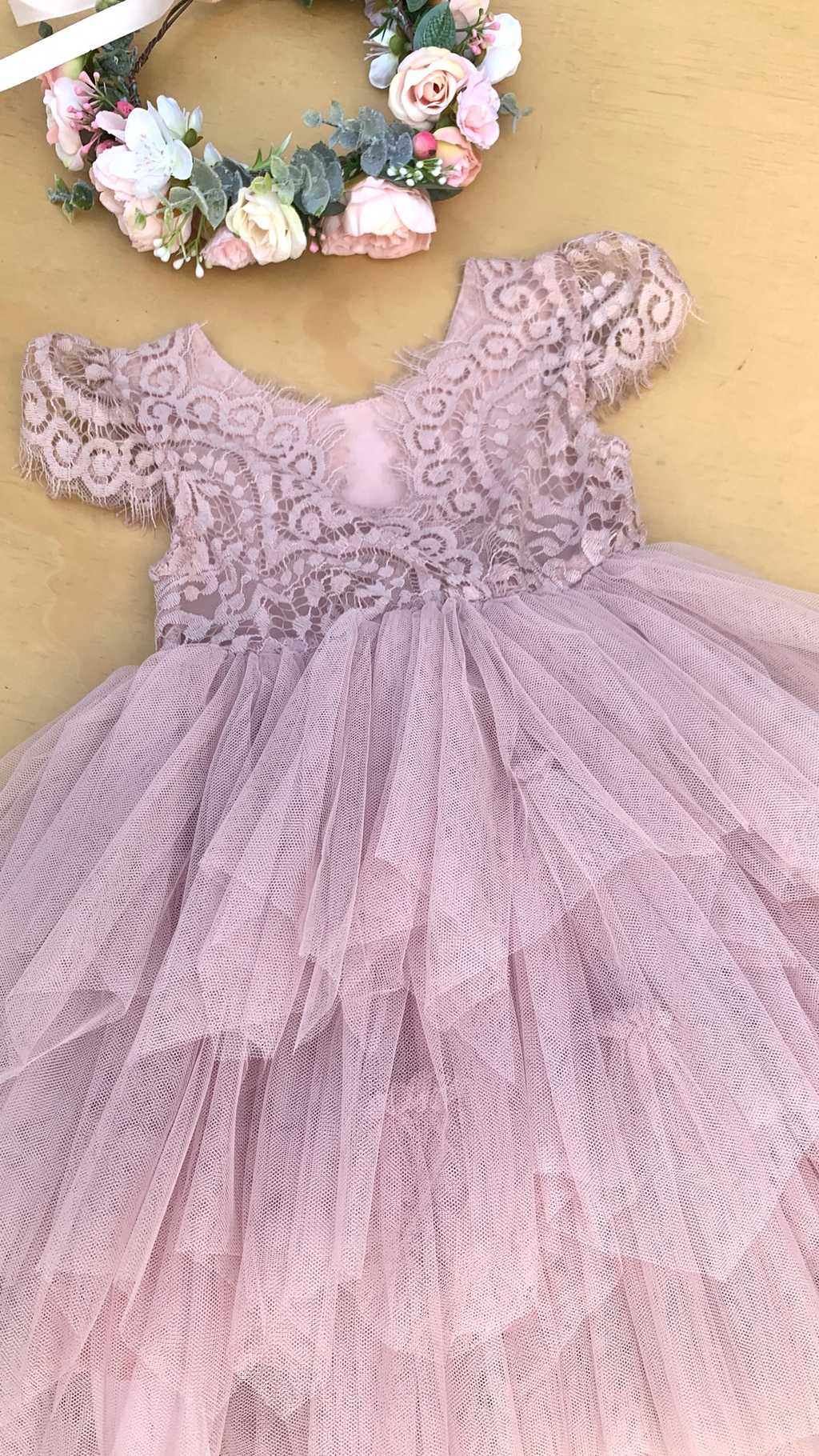 Felicity Capped Sleeve Dusty Pink Girls Dress - Girls Party Dresses