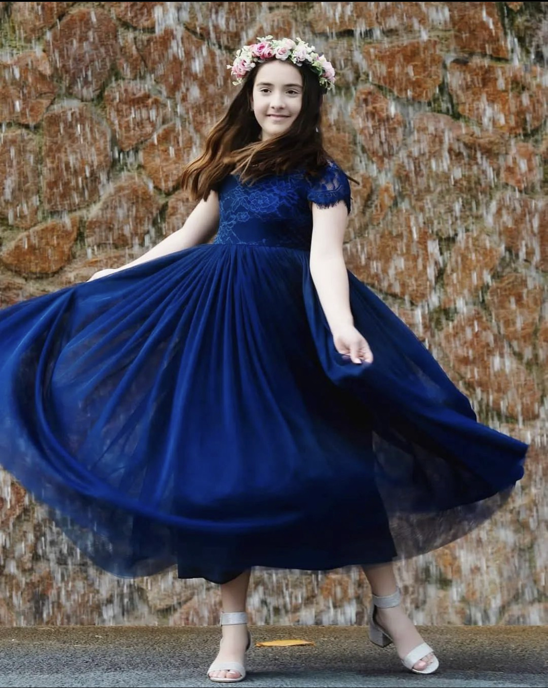 Celeste Navy Blue Girls Dress Size 1 3 A Little Lacey