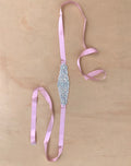 Girls Diamante Sash Belt - Dusty Pink - Silver Diamantes - A Little Lacey · Photo 1 of 5
