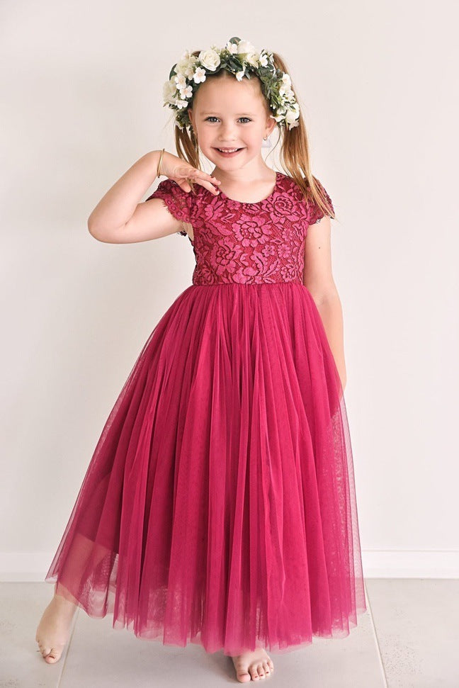 Serenade Girls Magenta Lace Dress - Size 14 - Sale