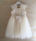 Ivory flower girl dress - Layla - back