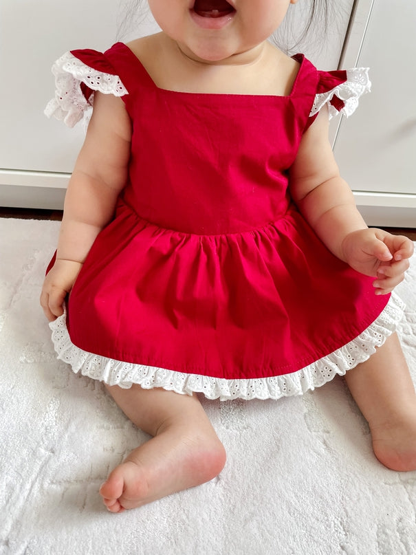 Baby girl red romper best sale