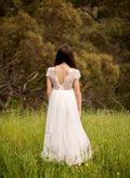 White first communion dress - back full length