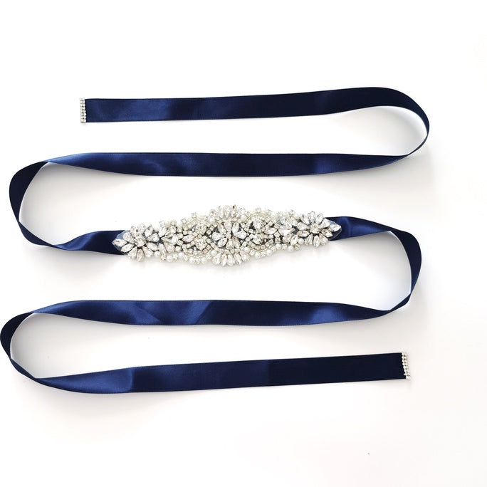 navy blue sash for dress Navy Blue Bridal Sash, Navy Bridal Belt, Belts and Sashes, Nautical We Alex Emotions