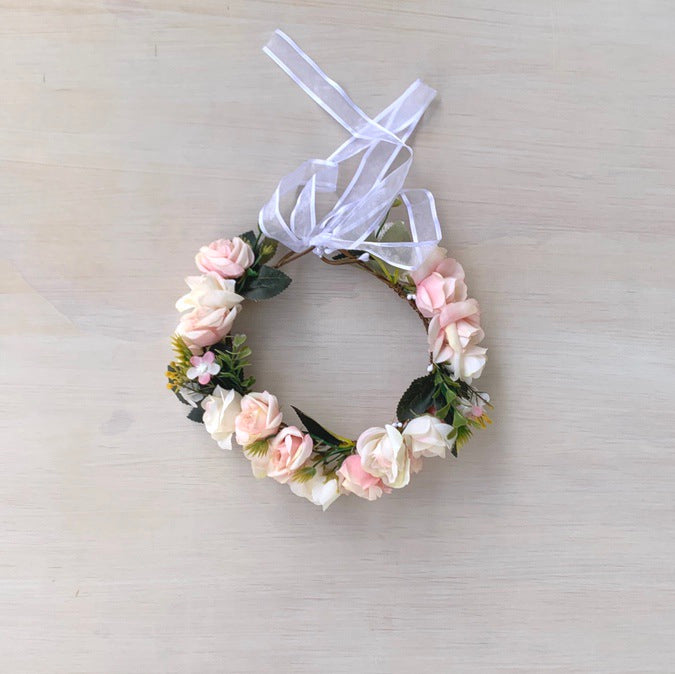 Macie Girls Soft Pink Flower Crown - Easter Collection
