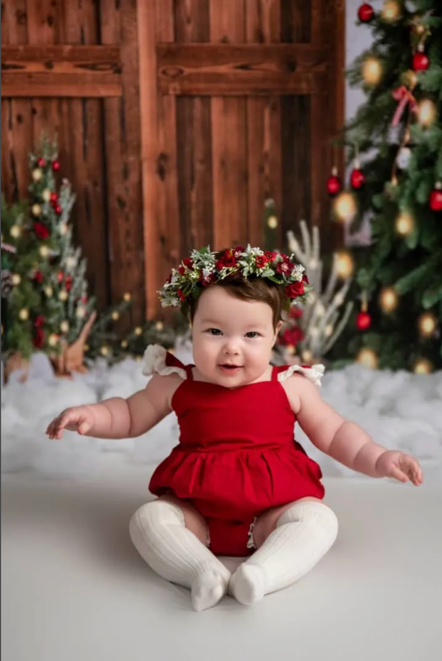 Rosie Red Christmas Baby Romper - Baby Rompers