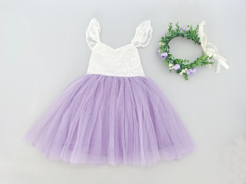 Zara Girls Lace Dress - Lilac - Shop All