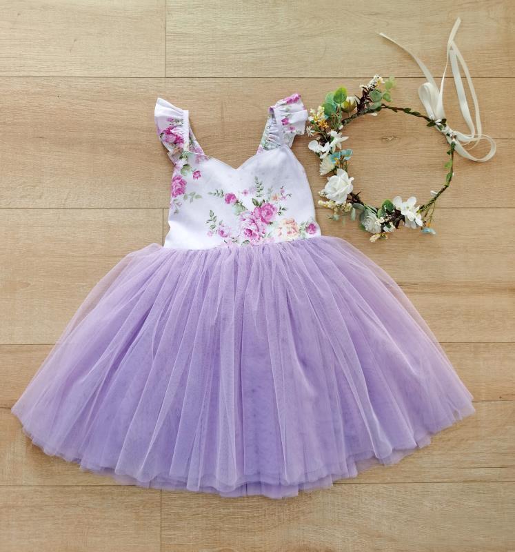Zara Girls Purple Floral Dress - Easter Collection