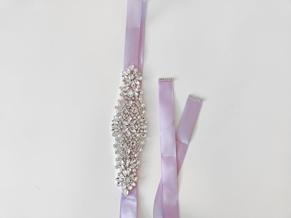 Girls Diamante Sash Belt - Purple - A Little Lacey · Photo 1 of 3